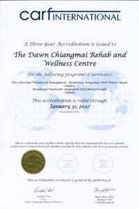 The Dawn CARF Accreditation Certificate